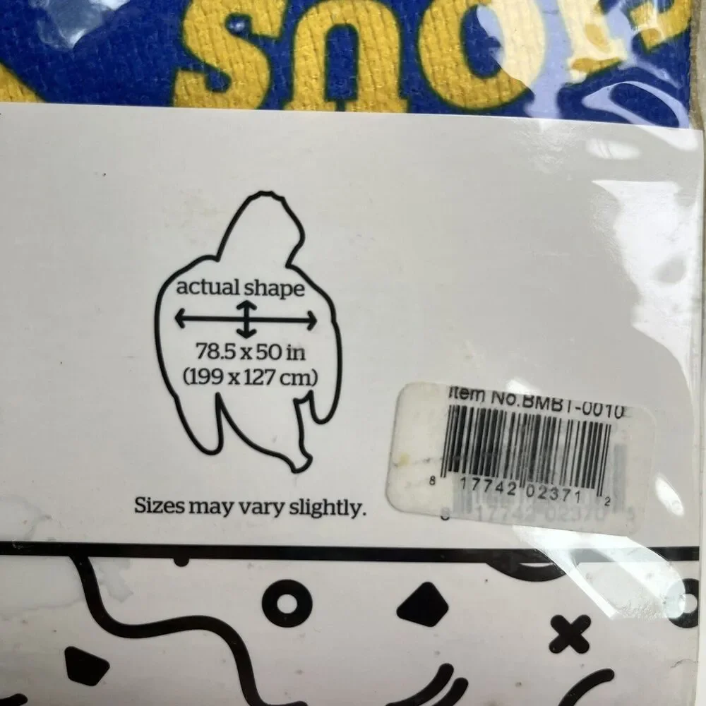 Big Mouth Inc Giant Size Yellow & White Banana Beach Blanket Towel 78x50 NIP